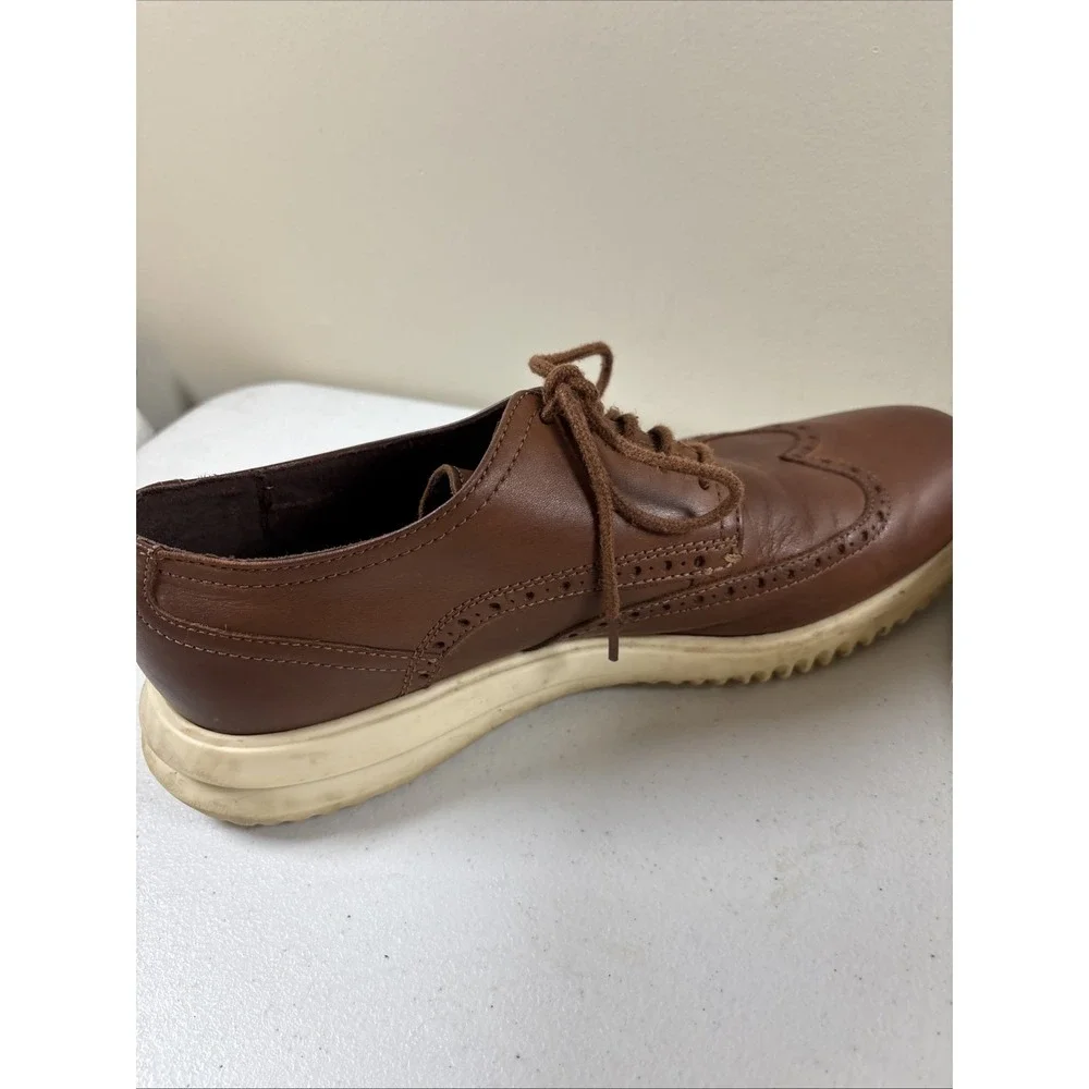 Cole Haan Leather Wingtip‎ Oxford Dress Shoes Brown White Sole Mens 9M